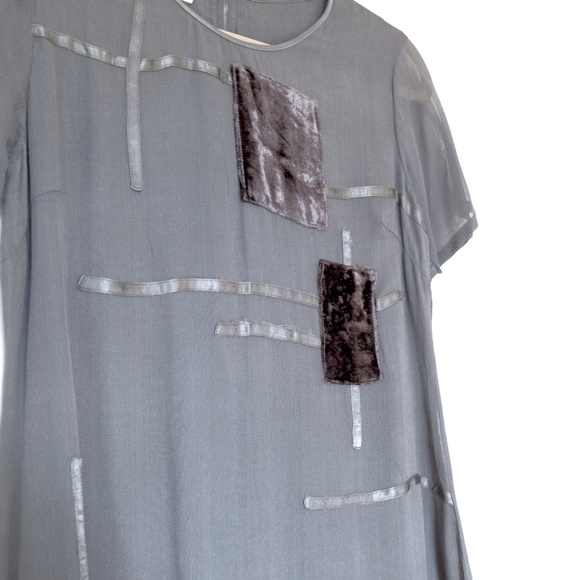 One Piece Dress in Dark Gray w/ Appliqués - Picture 4 of 6